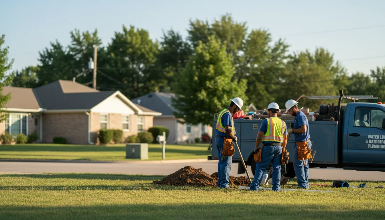 Residential water line and bathroom plumbing service in New Holland, OH